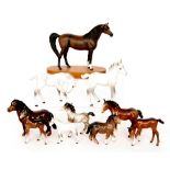 Nine assorted Beswick foals to include an Arab Foal model 1407,