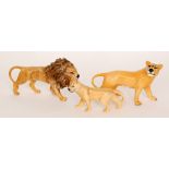 Three Beswick Wild Animals comprising a Lion (facing right) model 1506,