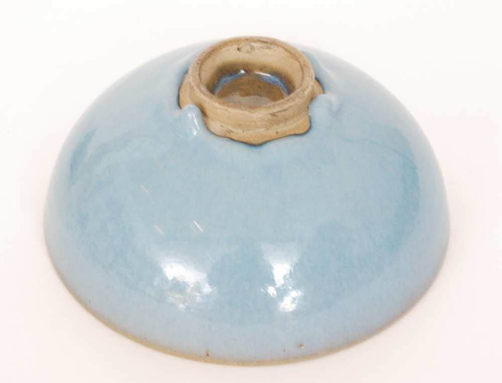 Three pieces of post war Chinese studio pottery comprising a footed bowl, - Image 7 of 7