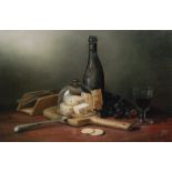 BRIAN DAVIES (1942-2014) - A still life composition with champagne bottle,