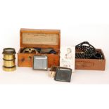 A 19th Century shock machine together with a cased Pifco Bakelite hair dryer also various sets on