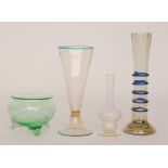 A small assorted collection of 19th Century and later European glassware to include Stourbridge