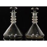 A pair of Cumbria Crystal ships decanters in the Georgian taste,