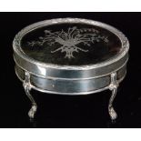 An Edwardian hallmarked silver and tortoiseshell jewellery box,