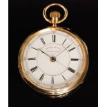 A 19th Century 18ct open face crown wind chronograph pocket watch,