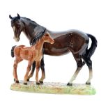 A Beswick Mare and Foal, model 953, third version,