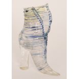 A later 20th Century free blown and lampworked studio glass model of a stylised lady'ss high heeled