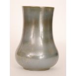 A 1950s Pilkington Pottery vase of sleeve form decorated in a tonal blue grey glaze, printed mark,