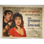 Three film posters comprising 'The Hunchback of Notre Dame' starring Gina Lollobrigida and Anthony