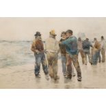 SIR FRANK BRANGWYN, RA (1867-1956) - 'A Nautical Argument', watercolour, signed and dated 1898,