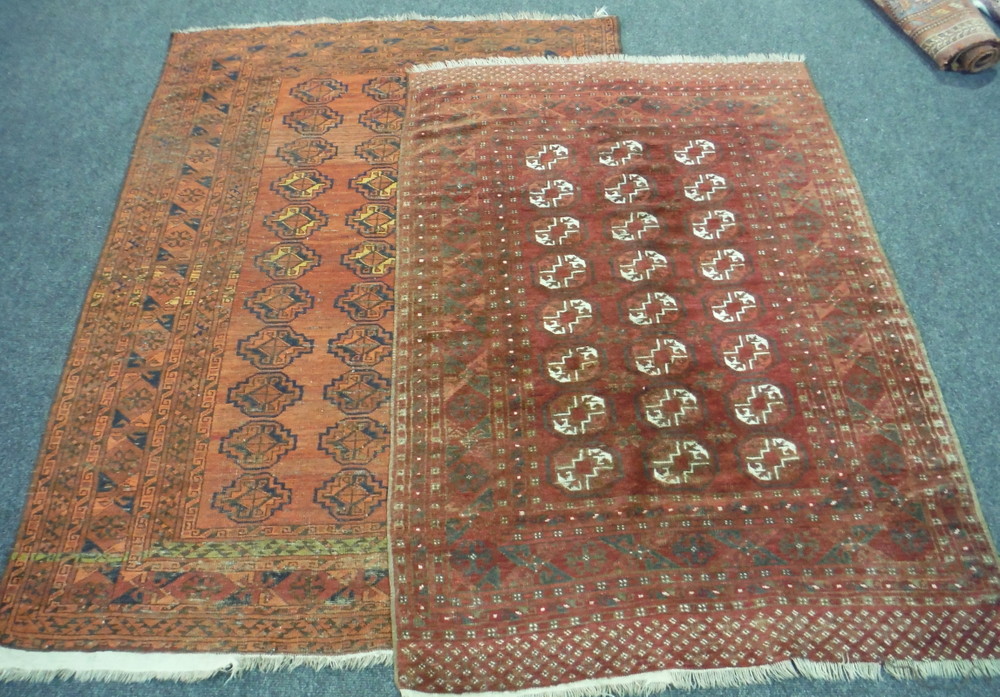 Two Middle Eastern flat woven rugs,