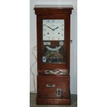 An early 20th Century mahogany cased National Time recorder clock St Marys Cray Kent,