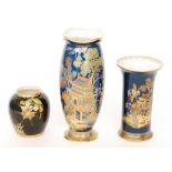 Three assorted Carlton Ware vases comprising two New Mikado pattern of varying form and a Spiders