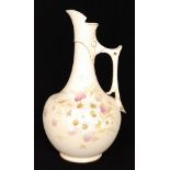 A large Royal Worcester shape 1028 ewer decorated with a spray of summer daisies and ferns against