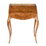 A late 19th to early 20th Century burr walnut bonheur de jour,