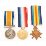 A First World War medal trio awarded to Lieut.C.W Dyer R.F.