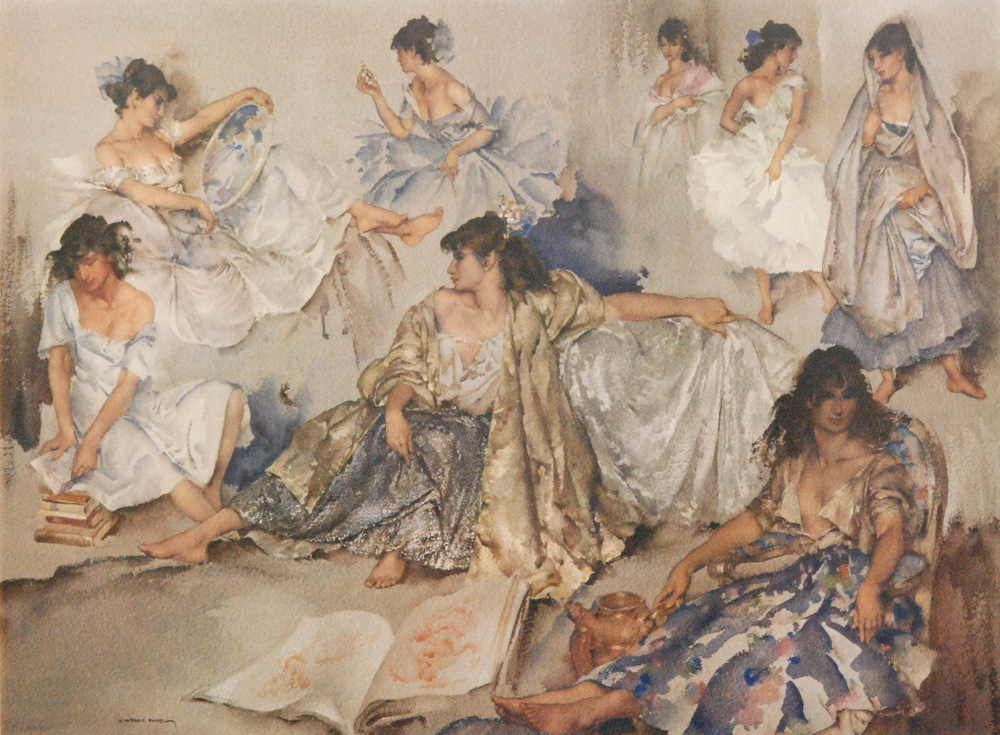 SIR WILLIAM RUSSELL FLINT, RA, PRWS (1880-1969) - 'Variations IV', photographic reproduction,