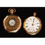 An 18ct open faced crown wind pocket watch,