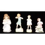 Three Royal Worcester Freda Doughty figures of children, tallest 11.