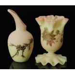 A late 19th Century Thomas Webb & Sons miniature Queens Burmese jug of shouldered ovoid form with