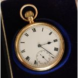 An 18ct open faced crown wind pocket watch,