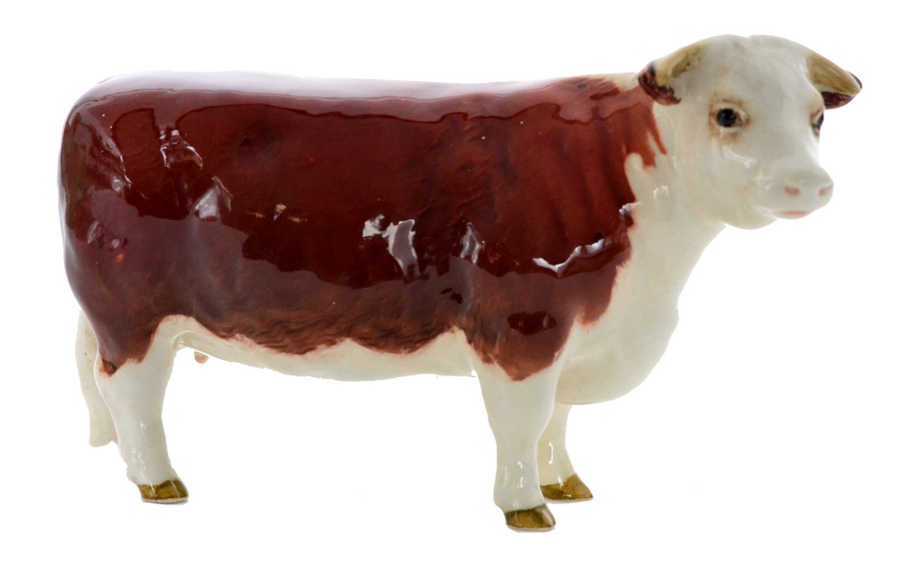 A Beswick Hereford Bull model 1363A and a Hereford Cow model 1360, both Ch of Champions, - Image 2 of 3