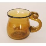 A later 20th Century studio glass tankard by Marvin Lipovsky,