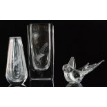 A group of 20th Century Scandinavian crystal to include a Bengt Edenfalk vase for Skruf of