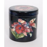 A matched Moorcroft cylindrical trinket box,