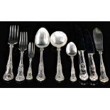 A hallmarked silver canteen of Kings pattern cutlery for twelve place settings to include fish and