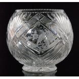 An early 20th Century crystal glass footed globe vase possibly by John Walsh Walsh the repeat