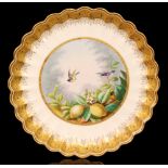 A late 19th Century Copeland Spode cabinet plate decorated with a hand painted scene of two