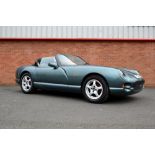 A TVR Chimaera sports car in green, registration M113 GGT, 3952CC, no tax or MOT, mileage unknown,