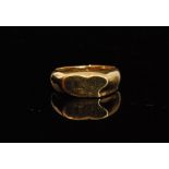 A 1990s hallmarked 18ct Tiffany & Co ring with stylised heart shaped head to plain tapering band,