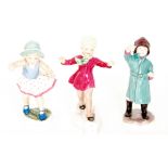 Three Royal Worcester Freda Doughty figures of children comprising 'But the child that is born on