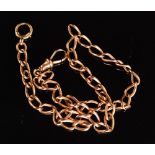 A 9ct rose gold open curl Albert chain weight 24.