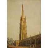 ATTRIBUTED TO THOMAS MALTON, THE YOUNGER (1748-1804) - A Gothic spire, watercolour, framed,