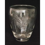 A 1930s Art Deco Stourbridge clear cut crystal glass vase of ovoid form cut and polished with