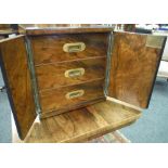 A late Victorian burr walnut table or collector's cabinet,