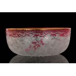 An early 20th Century Baccarat cameo glass bowl of circular form,