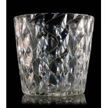 A 1930s crystal glass vase of bucket form by Clynne Farquharson for John Walsh Walsh in the Du