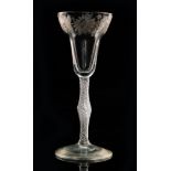 An 18th Century Jacobite drinking glass circa 1755,