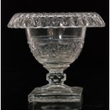 A late Georgian Anglo-Irish clear crystal glass table centre bowl circa 1820,