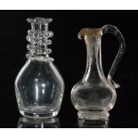 A late 18th Century miniature clear crystal glass decanter circa 1800,