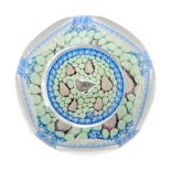 A Whitefriars 1979 Christmas paperweight designed by Geoffrey Baxter with a millefiori canopy