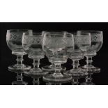 A set of six late 18th Century Irish clear crystal rummers circa 1800,