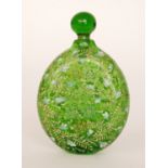 A late 19th Century Moser scent bottle of compressed ovoid form with shallow collar neck and