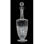 A late 19th Century Stevens & Williams clear crystal glass decanter of footed shouldered ovoid form