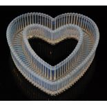 A 19th Century Molineaux Webb pressed glass opalescent flower trough formed as a heart,