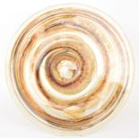A large free blown glass charger by Michael Harris for Isle of Wight glass with a small central
